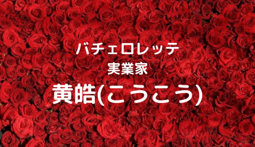 黄皓(バチェロレッテ)の会社はどこ？年収は？家族や大学についても！